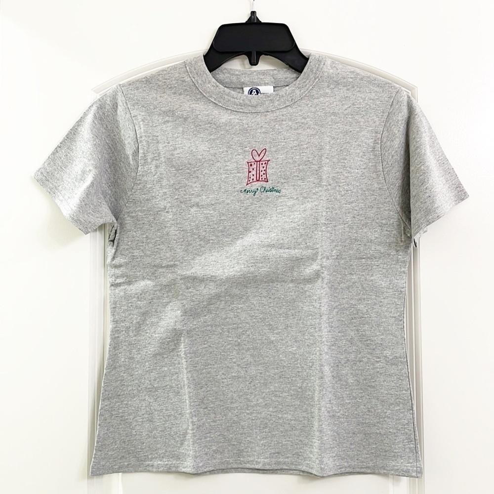 NEW Arizona Jean Co Merry Christmas gift gray short sleeve kids t-shirt
